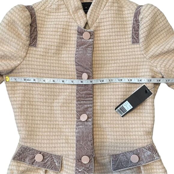 Marc Jacobs Y2K 100% Wool Tweed & Velour Peplum Jacket Size Small NWT - Picture 11 of 16